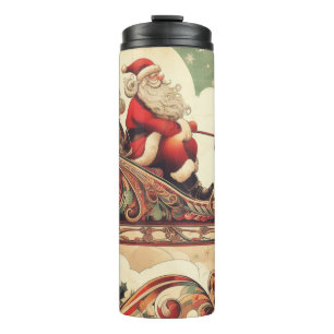 vintage/whimsical/santa/Christmas Thermal Tumbler