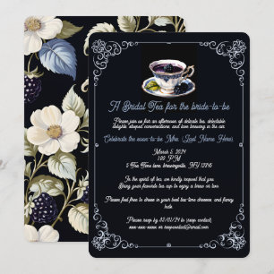 Vintage Whimsy Blackberry Botanical Bridal Shower Invitation