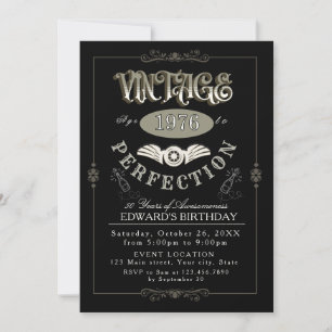  Vintage whiskey any age themed birthday  Invitation