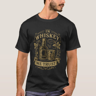 Vintage Whiskey Emblem – Retro Bottle & Glass Desi T-Shirt