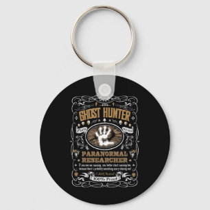 Vintage Whiskey Label Ghost Hunter Key Ring