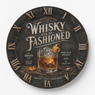 Vintage Whiskey Paper Plate