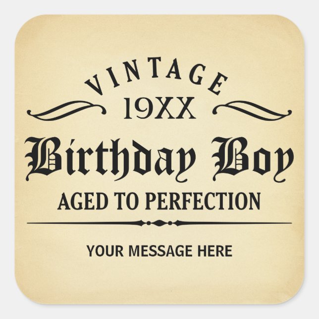 Vintage Whiskey Person Funny Birthday Sticker (Front)
