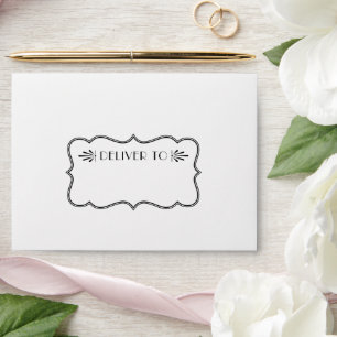 Vintage White and Black Art Deco Wedding Envelopes