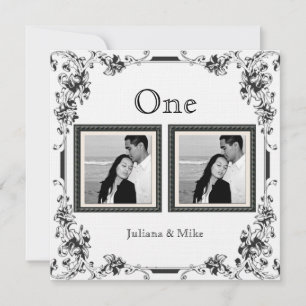 Vintage White and Black Photo Table Number