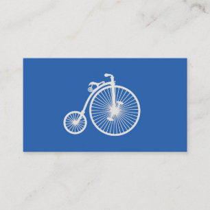 Vintage White Bicycle on Blue Business Card