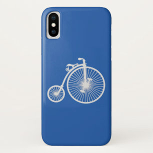 Vintage White Bicycle on Blue Case-Mate iPhone Case