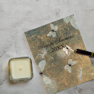 Vintage White Butterflies And Flying Dandelions Planner
