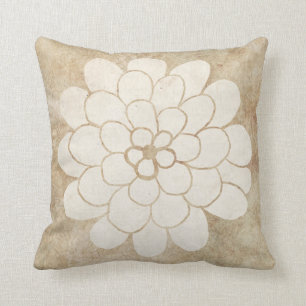 Vintage White Dahlia Floral Wedding Cushion