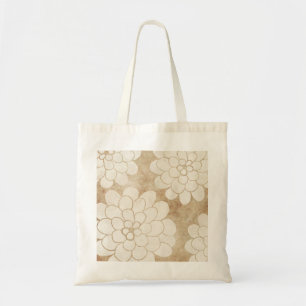 Vintage White Dahlia Floral Wedding Tote Bag