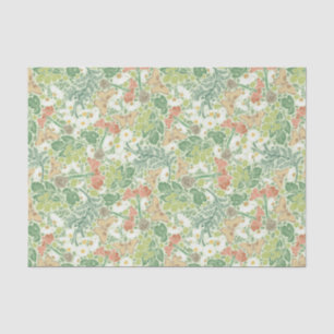 Vintage White Daisies Yellow Butterflies in Garden Tissue Paper