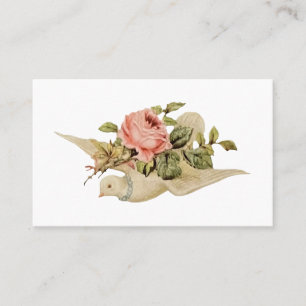 Vintage White Dove and Flower Business Card