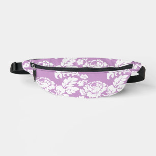 Vintage White Floral Silhouette on Lavender Bum Bags