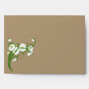 Vintage White Gerber Daisy Flowers Wedding Set Envelope