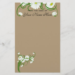 Vintage White Gerber Daisy Flowers Wedding Set Stationery