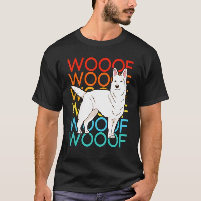 Vintage White German Shepherd T-Shirt (Front)