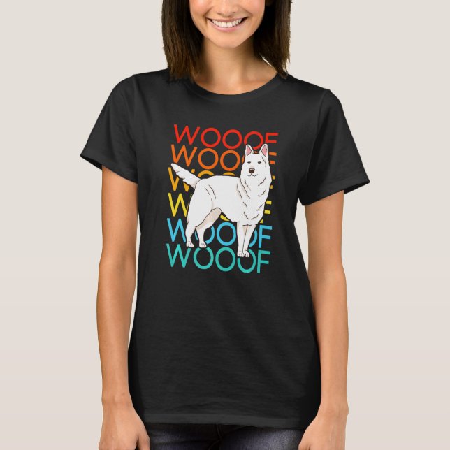 Vintage White German Shepherd T-Shirt (Front)