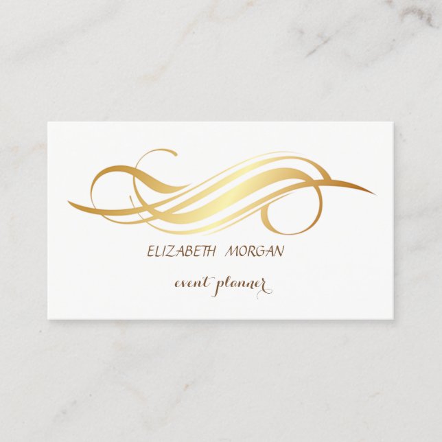 Vintage ,White ,Gold Business Card (Front)