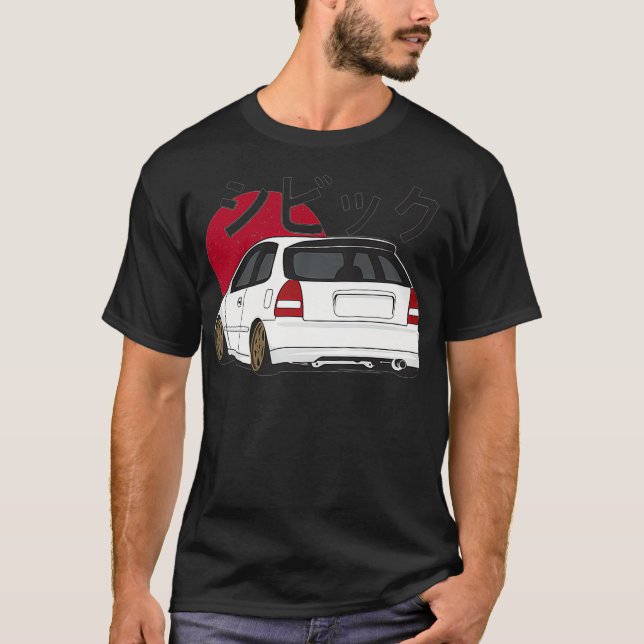 Vintage White Hatch EK  JDM Premium  T-Shirt (Front)