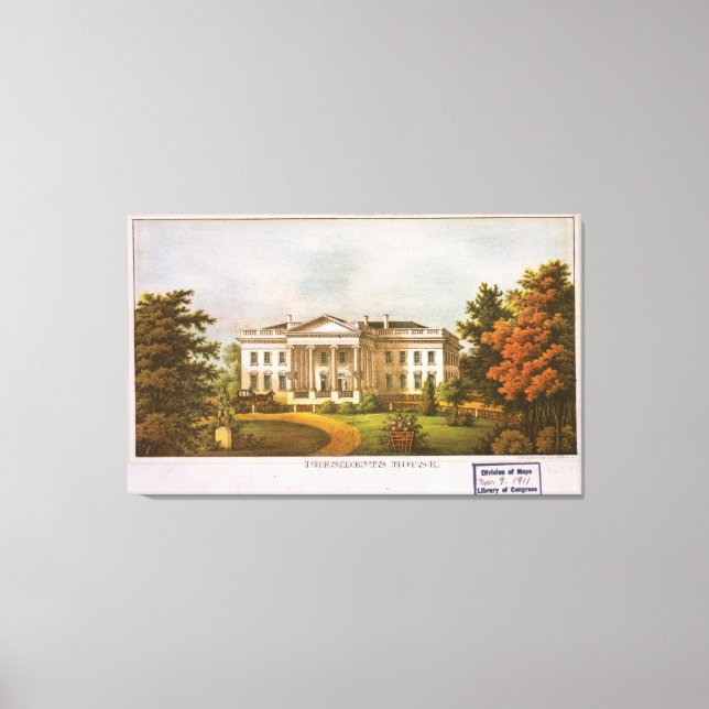 Vintage White House Artwork (1870) Canvas Print (Front)