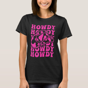 Vintage White Howdy Rodeo Country Western Cowgirl  T-Shirt