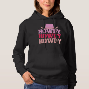 Vintage White Howdy Rodeo Western Country Southern Hoodie