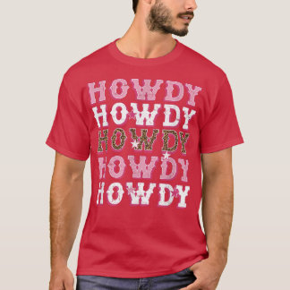 Vintage White Howdy Rodeo Western Country Southern T-Shirt