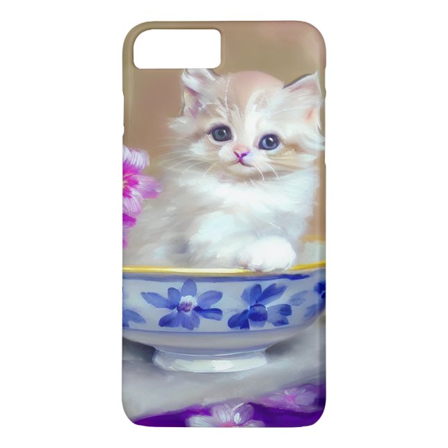 Vintage White Kitten Illustration Case-Mate iPhone Case (Back)