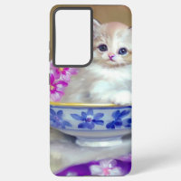 Vintage White Kitten Illustration