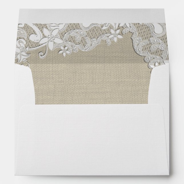 Vintage White Lace and Burlap Envelopes (Back (Bottom))