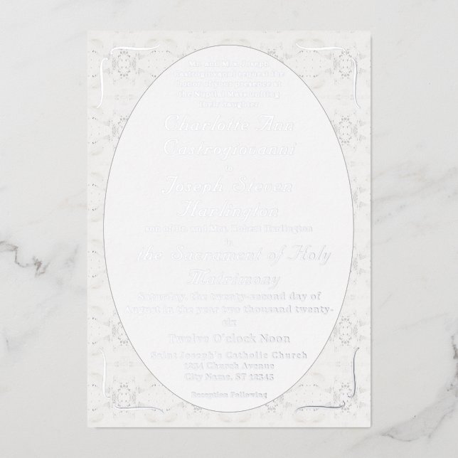 Vintage White Lace Catholic Wedding (Front)