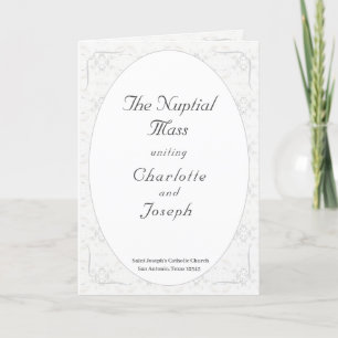 Vintage White Lace Catholic Wedding Program Programme