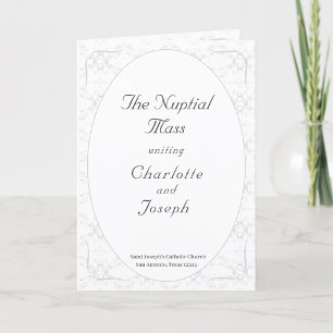 Vintage White Lace Catholic Wedding Program Programme