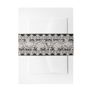 Vintage White Lace Invitation Belly Band