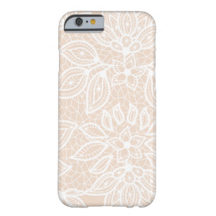 Vintage White Lace on Soft Neutral Background Barely There iPhone 6 Case