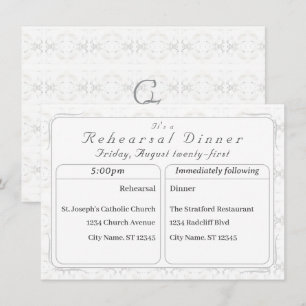 Vintage White Lace Rehearsal Dinner Invitation