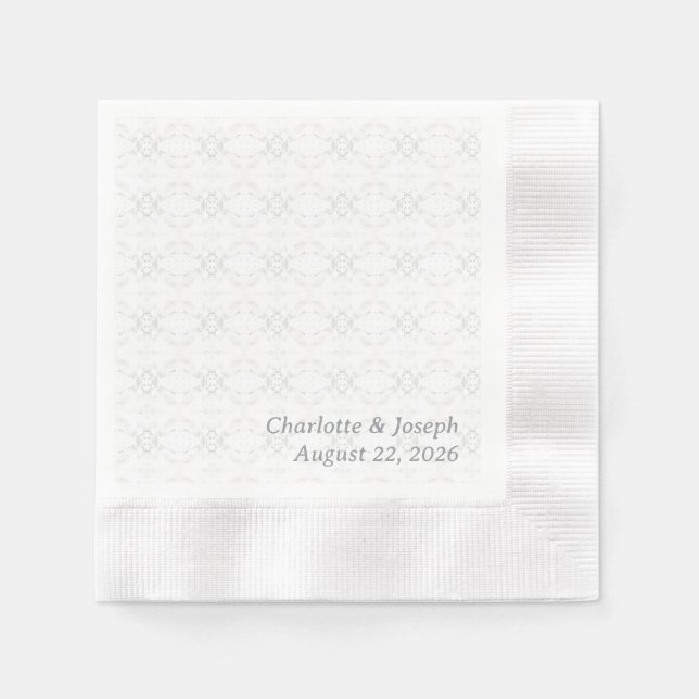 Vintage White Lace Wedding/Shower Napkin (Front)