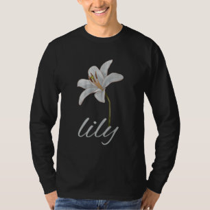 vintage white lily flower retro floral T-Shirt