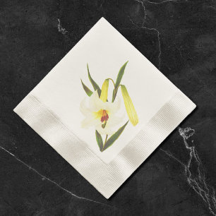 Vintage White Lily Napkin