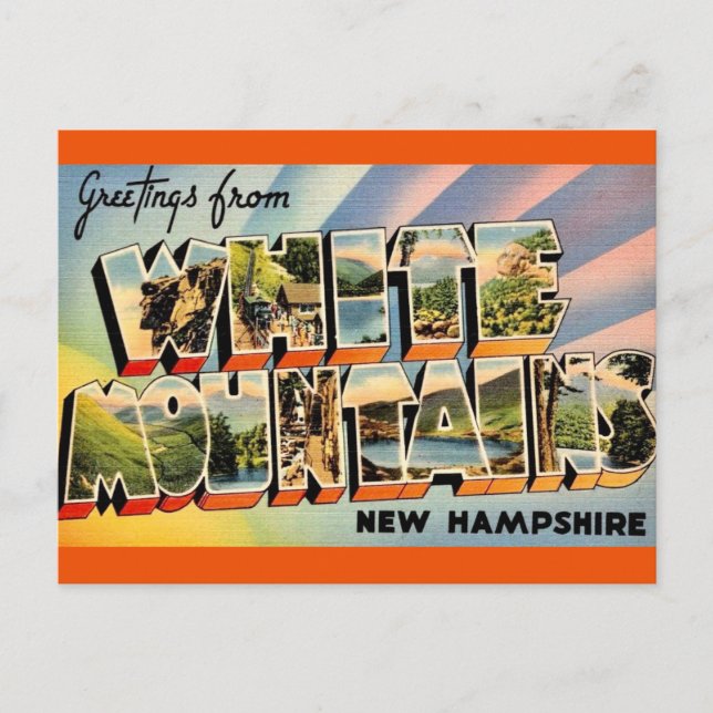 Vintage White Mountains NH Postcard (Front)
