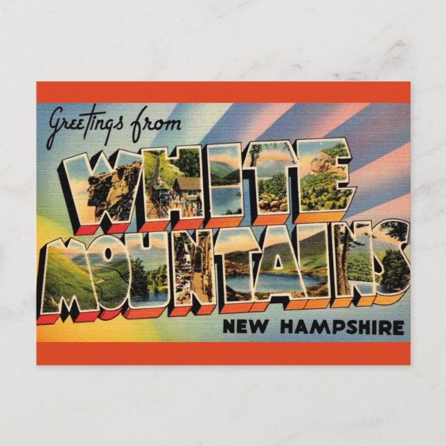 Vintage White Mountains of NH Postcard (Front)