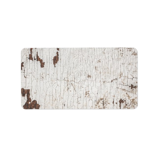 Vintage White Painted Wood Label (Front)