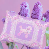Vintage White Pink Lilac Lace Poodle Patchwork