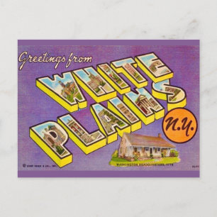Vintage White Plains NY Greeting Postcard