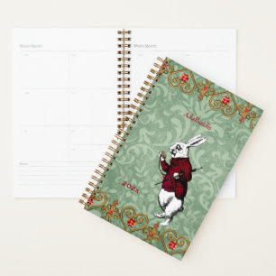 Vintage White Rabbit Alice in Wonderland Planner