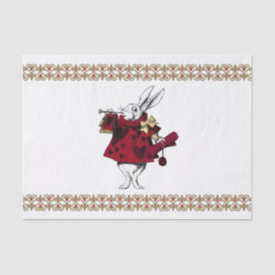Vintage White Rabbit Hearts Tissue Paper