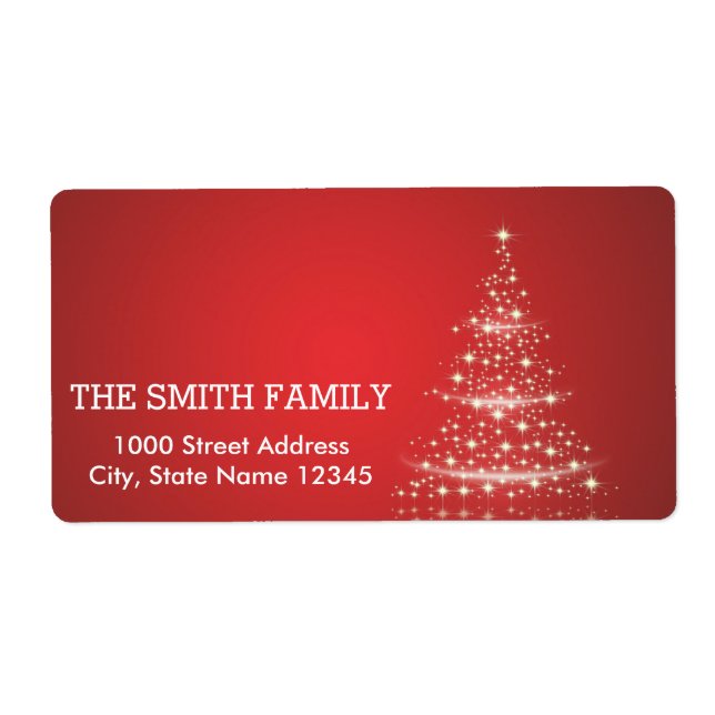 Vintage White Red Glitter Christmas Tree Holiday (Front)