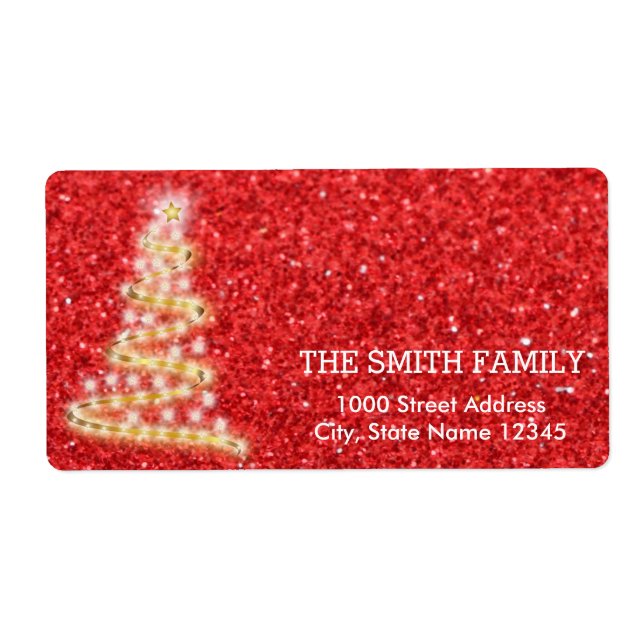 Vintage White Red Glitter Christmas Tree Holiday (Front)