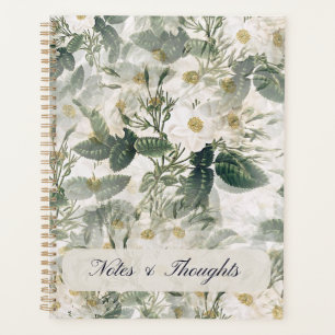 Vintage White Rose Hardcover Planner