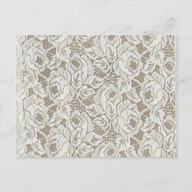 Vintage White Rose Lace Postcard (Front)